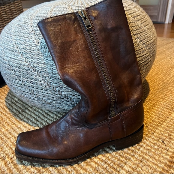 Frye Brown Leather Heath Boots - Picture 13 of 15